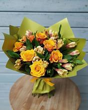 Букет цветов из:  Альстромерии и Розы в Колюбакино