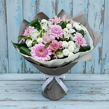 Букет цветов из:  Герберы, Альстромерии и Хризантемы в Колюбакино