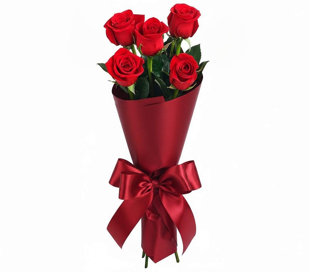 Букет 5 Красных роз Эдлесс Лав в Колюбакино