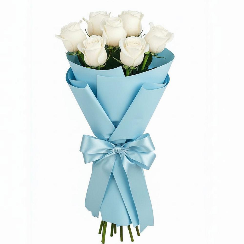 Букет 7 белых роз Проуд в Колюбакино