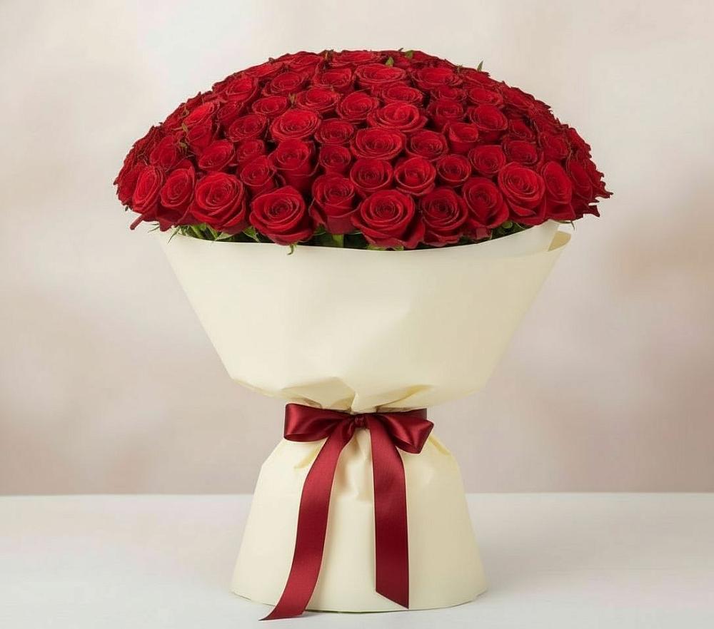 Букет 101 Красная роза Милано в Колюбакино