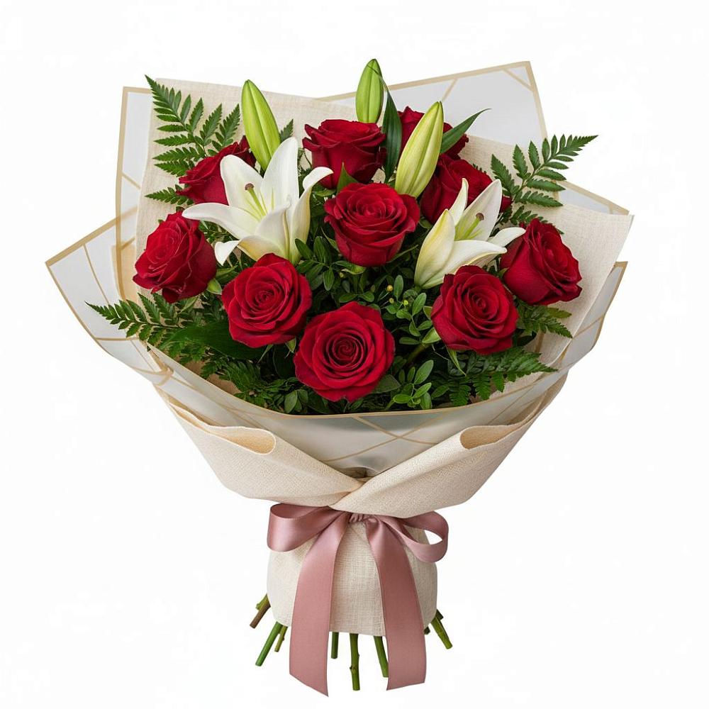 Букет цветов из: Лилии и Розы в Колюбакино