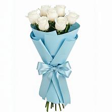 Букет 7 белых роз Проуд в Колюбакино