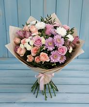 Букет цветов из:  Хризантемы, Розы и Альстромерии #REPLACE_PRED# Колюбакино