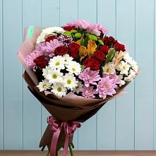 Букет цветов из:  Розы, Хризантемы и Альстромерии в Колюбакино