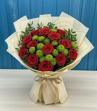 Букет цветов из:  Розы и Хризантемы #REPLACE_PRED# Колюбакино