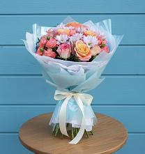 Букет цветов из:  Хризантемы и Розы в Колюбакино