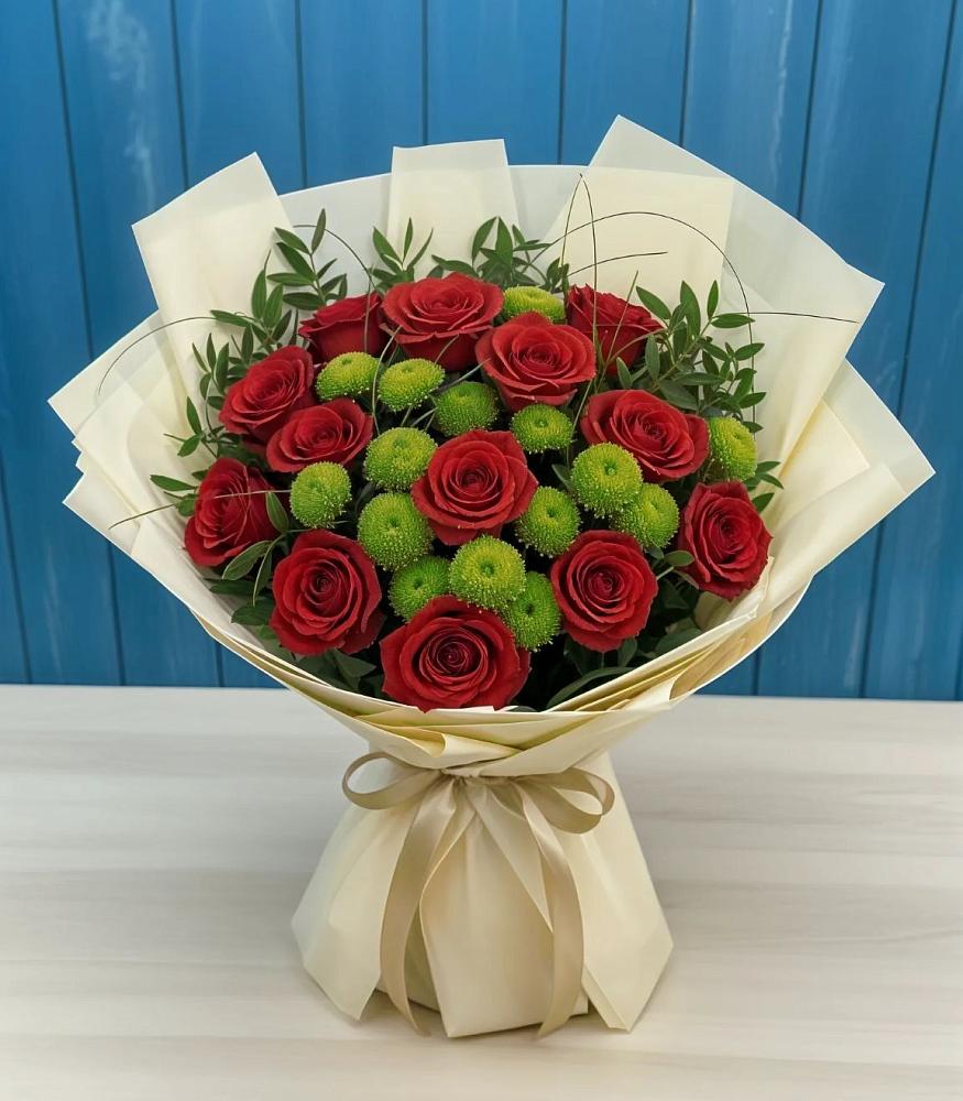 Букет цветов из: Розы и Хризантемы в Колюбакино